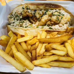 The sandwich is quite large. HI.Shack's fries are made to order.