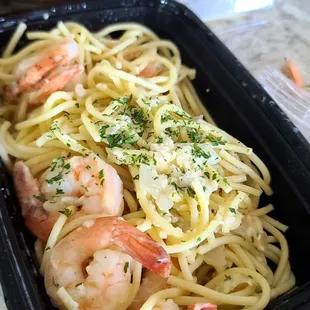 Shrimp scampi takeout