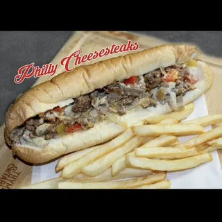9" Philly Cheesesteaks with Fries