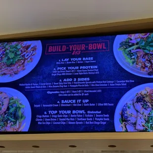 Build your bowl menu