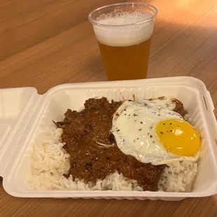 This is what I got when I kept telling the worker the promotion poster advertised regular loco moco