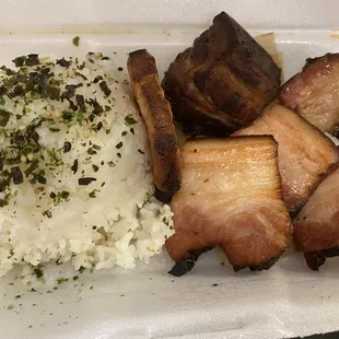 Another order of the Thick cut candied bacon strips with furikake rice during the daily 2pm-5pm $5 snack time.