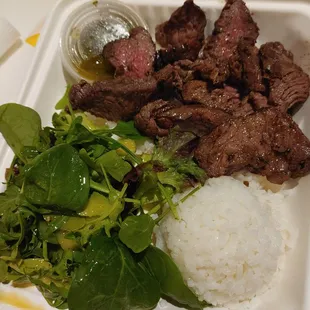 Steak plate with chimichurri sauce