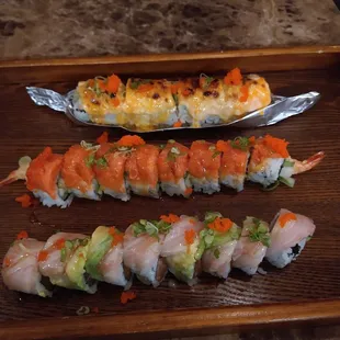 Crazy monkey, hot night, spicy lion king (from front to back)