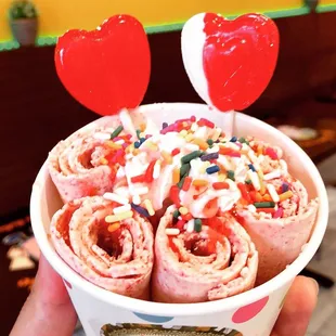 Red velvet Rolled Ice Cream