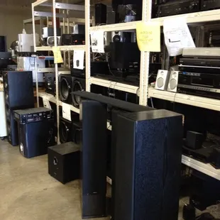 Stereo, receiver, subwoofer and speakers