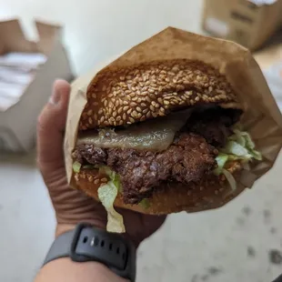 Cheeseburger with pepper jack cheese