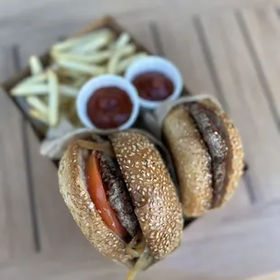 plain Cheeseburger with fries
