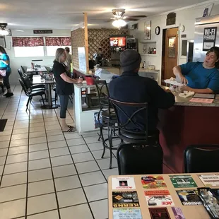 people sitting at the counter