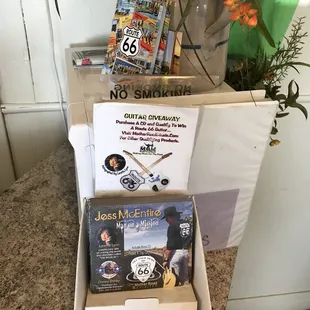 a box of books and magazines