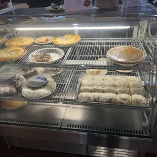 a display of pies and pastries