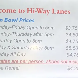 Open Bowl Prices as of 2/25/23.