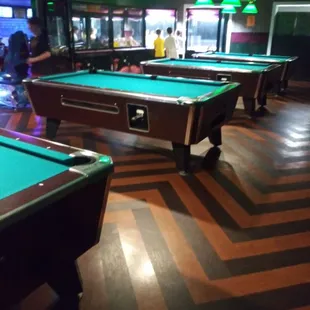 Playing pool.