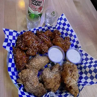 Sweet and spicy and honey garlic Parmesan