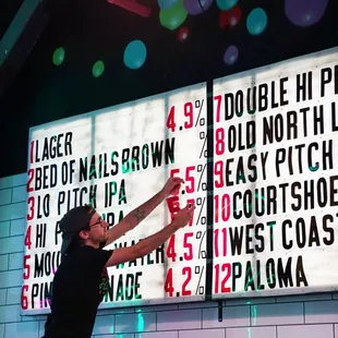 With two different bars, the taproom has a total of 36 taps with over 20 Hi-Wire beers plus wine and cider on tap.