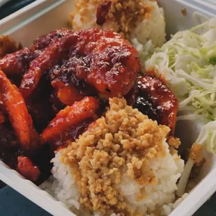 Tasty Pineapple Shrimp on our Food Tour.