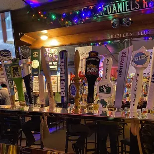 beer taps on the bar