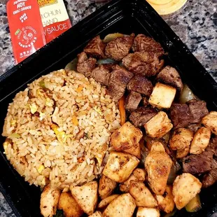 Fried Rice, Chicken, Filet Mignon and Veggies!