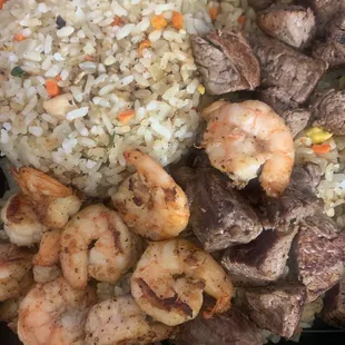 Filet and Shrimp with Fried Rice