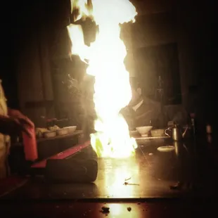 a chef in the background