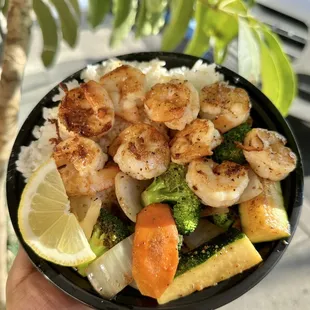 Shrimp, Rice and Vegetable bowl