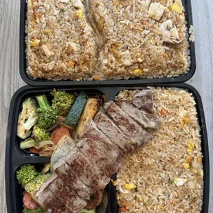 New York Steak Plate side Chicken Fried Rice (side)