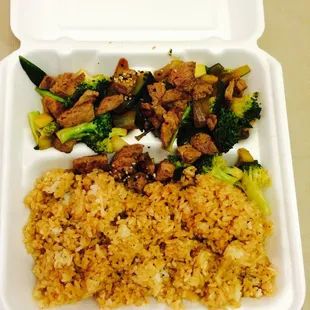 Teriyaki Steak entree with hibachi rice