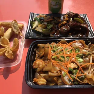 two containers of food on a table