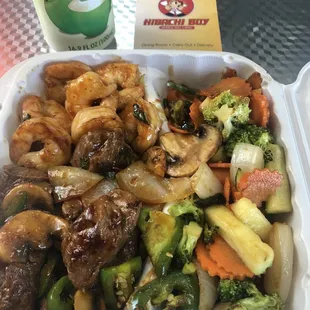 NY steak and veggies