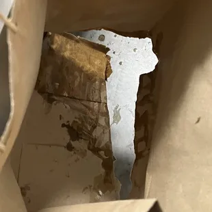 the inside of a paper bag