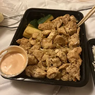 Chicken entree with yum yum sauce