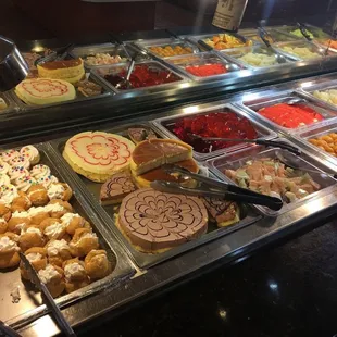 a variety of cakes and pastries