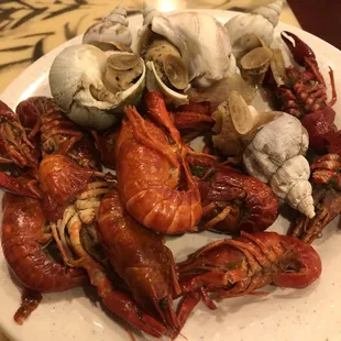 Crawfish and conch