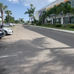 empty street with parked motorcycles