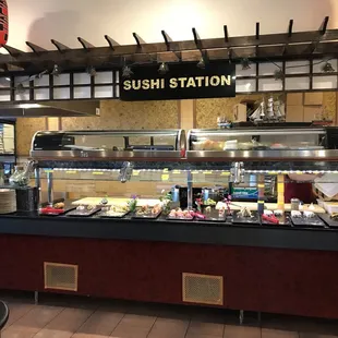 interior, sushi and sashimi