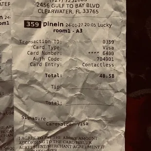 The receipt