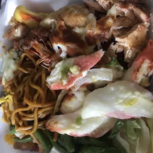 Favorites - cabbage, string beans,imitation crabs, rib (hidden)