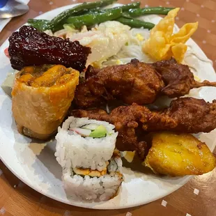a plate of food on a table