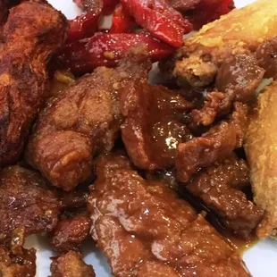 Chicken every way but walking down the road.