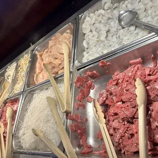 a variety of food items