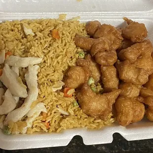 Sweet &amp; Sour Chicken with Chicken Fried Rice