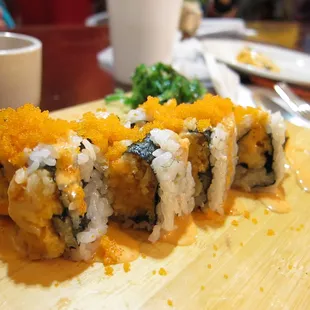 spicy tuna roll (they take special orders if you don&apos;t see what you like that&apos;s premade)