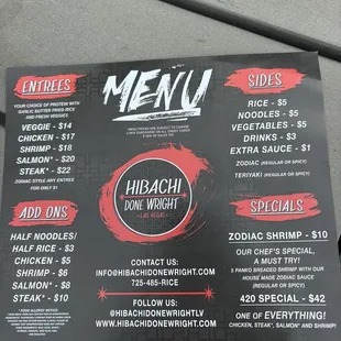 Food Truck Menu