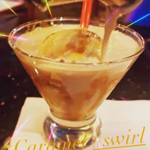 Caramel Swirl Martini with ice cream