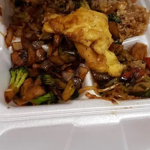 Hibachi vegetable with egg yolk sauce