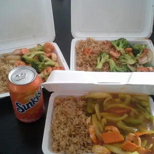 Lunch #HibachiShrimp #CurryShrimp and #TerriyakiShrimp