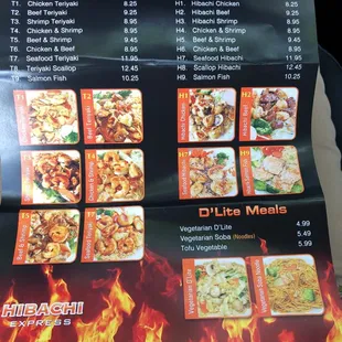 The menu as of 5/24/18