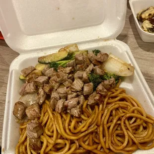 Teriyaki Steak hibachi with noodles
