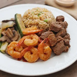 Hibachi shrimp and steak