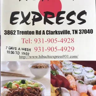 a menu for a restaurant
